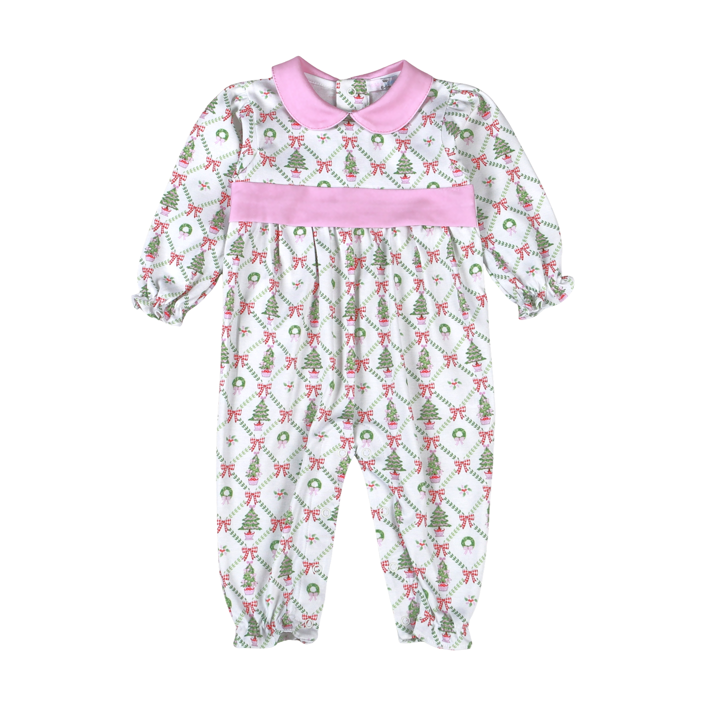 Pink Christmas Trees Pima Romper