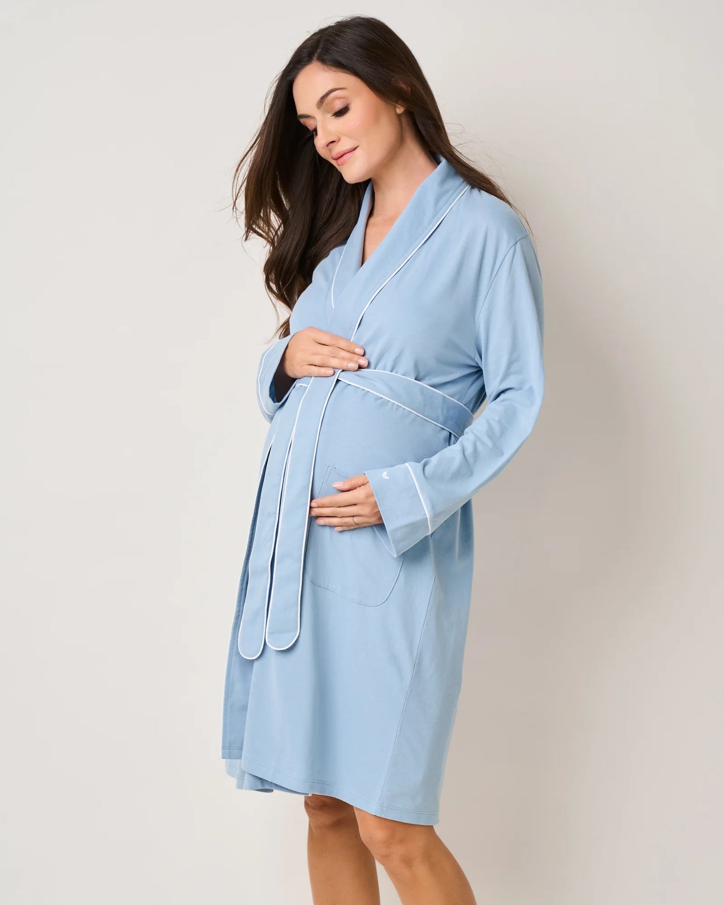 The Essential Pima Maternity Set - Periwinkle & La Mer