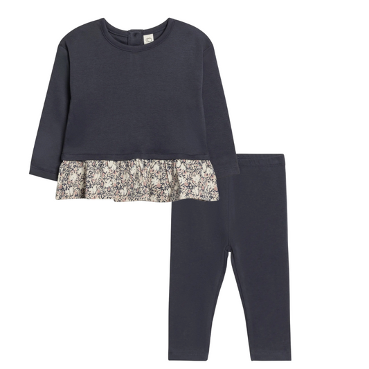 Organic Lily Ruffle Shirt w/ Leggings Set