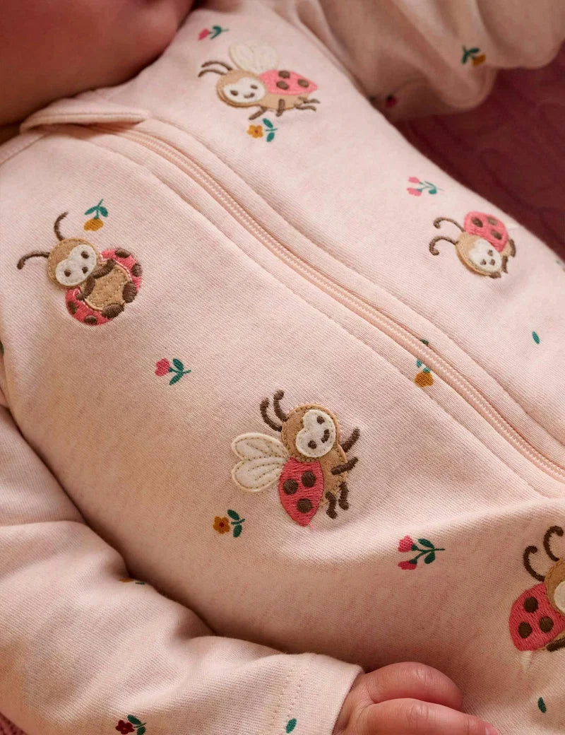 Organic Zip Sweet Pea Footie w/ Headband