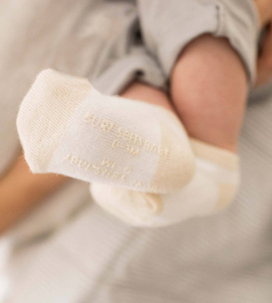Solid & Stripes Organic Baby Ankle Socks 6 Pack - Oat