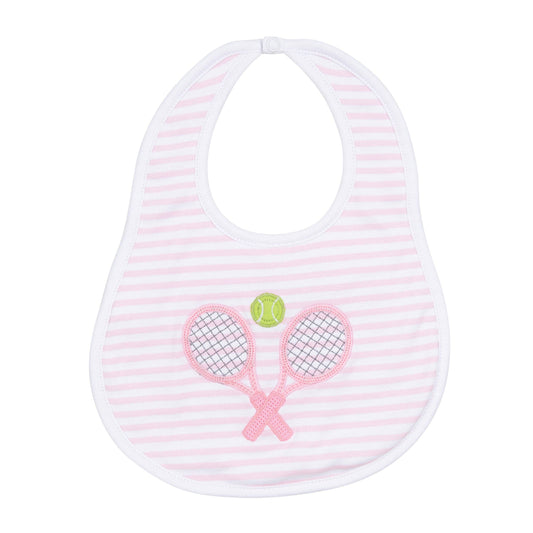 Courtside Cuties Pink Applique Pima Bib