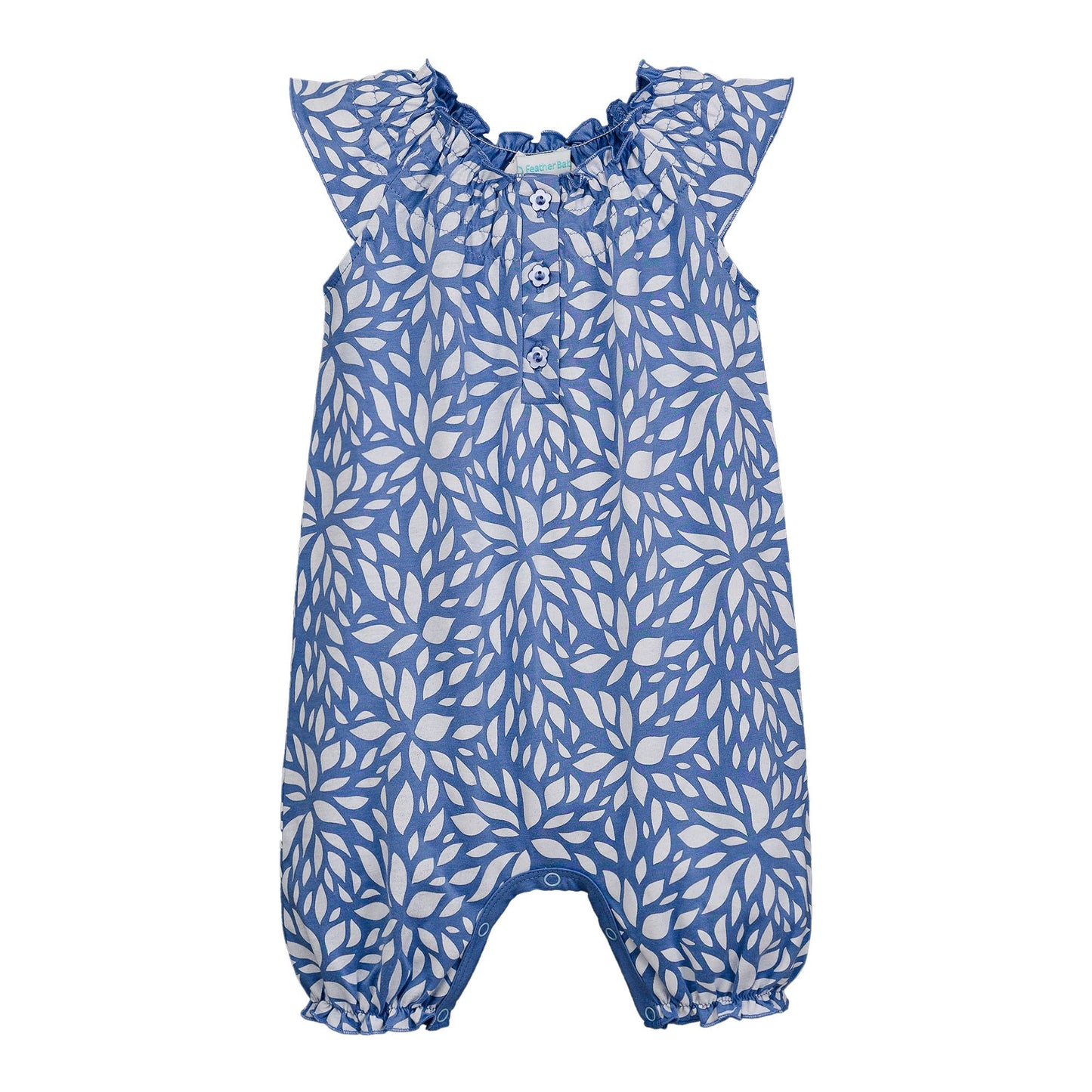 Sprouts on Blue Angel Pima Romper