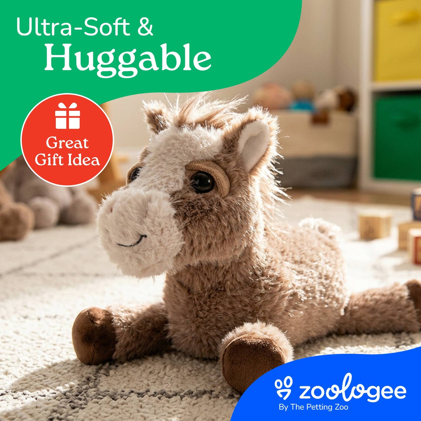 12" Fuzzlez Floppy Horse Stuffed Animal
