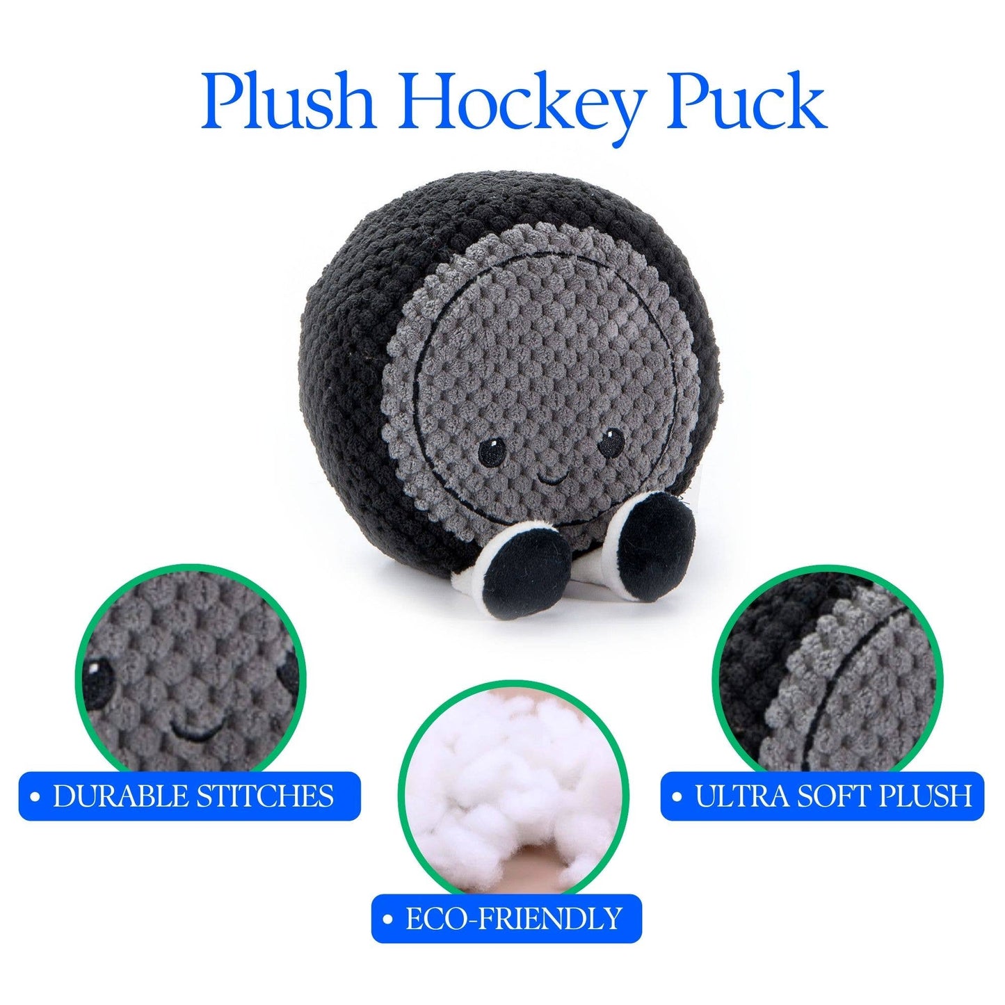 6" Sports Hockey Puck Stuffed Toy