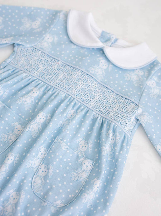 Timeless Teddies Smocked Pima Bubble
