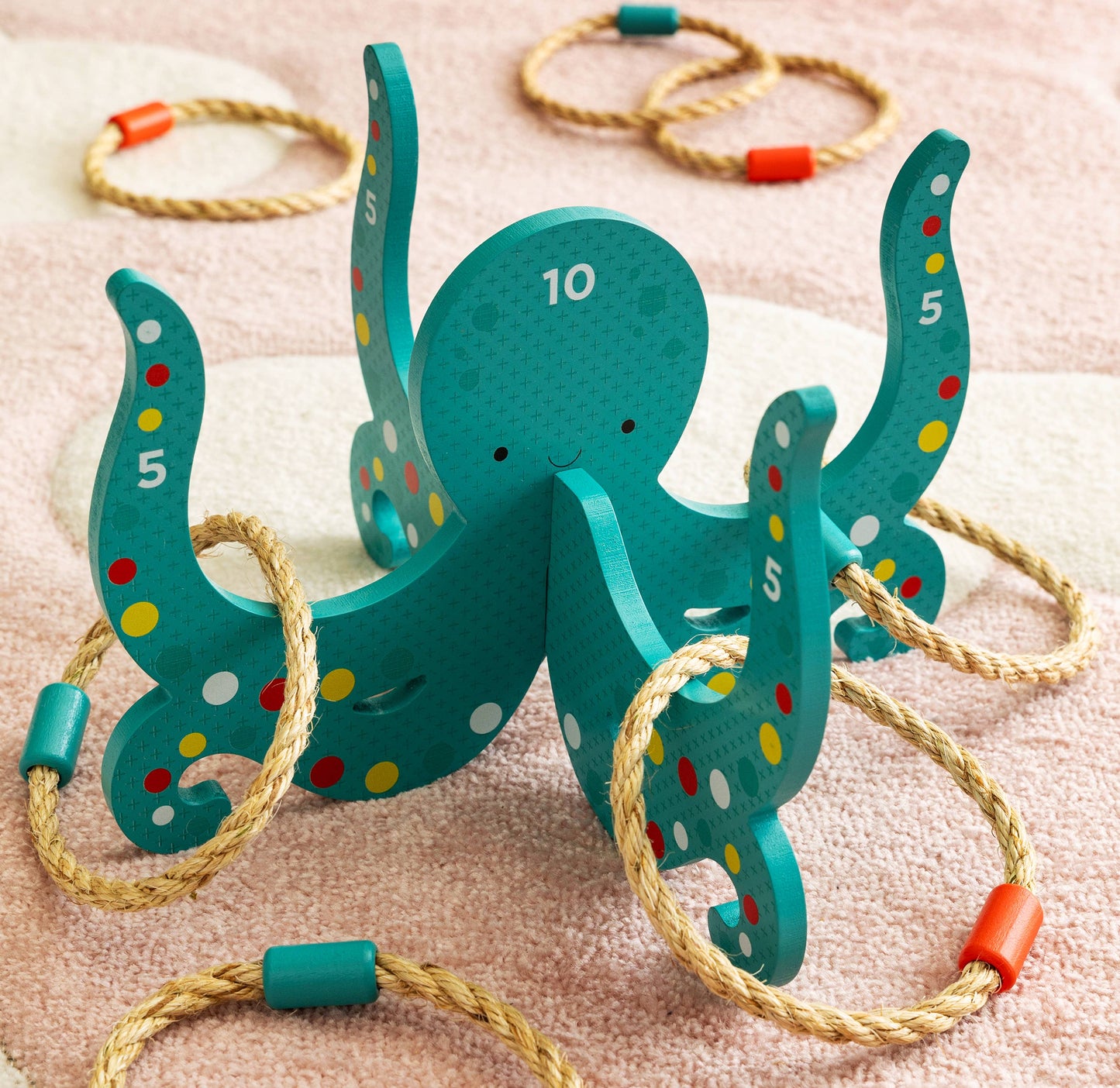 Happy Octopus Wooden Hoopla Toy