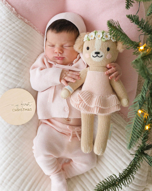 Evelyn the Golden Puppy Knitted Animal: Little - 13"