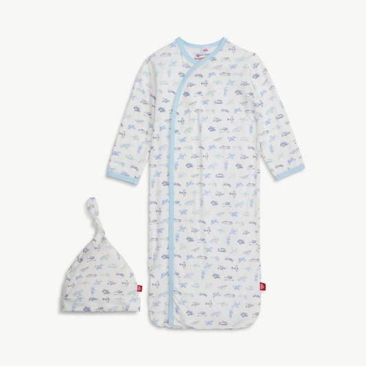 Airplanes Magnetic Gown + Hat Set