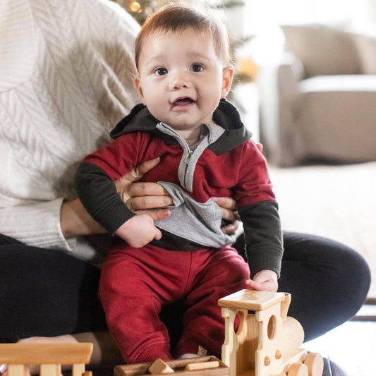 Organic Color Blocked Sweatshirt/Pant Set