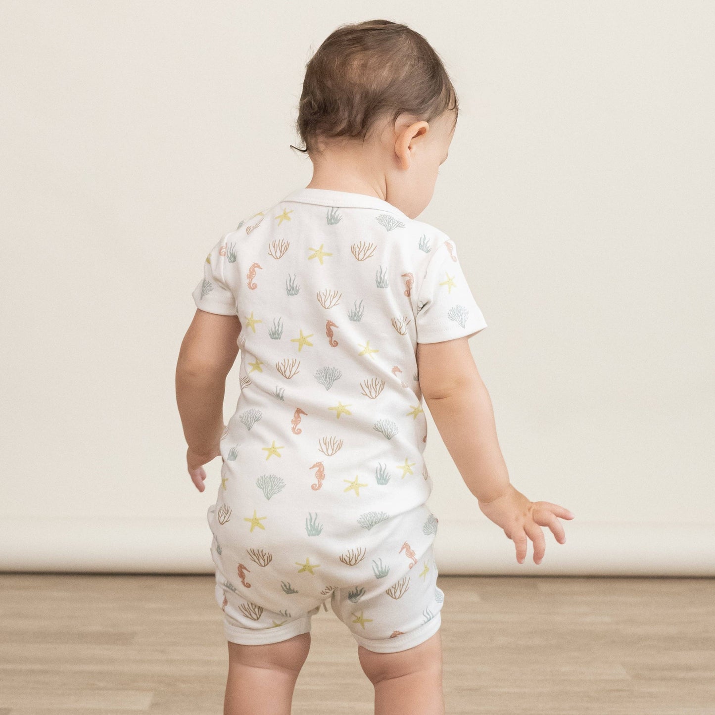 Coral Organic Short Zip Romper