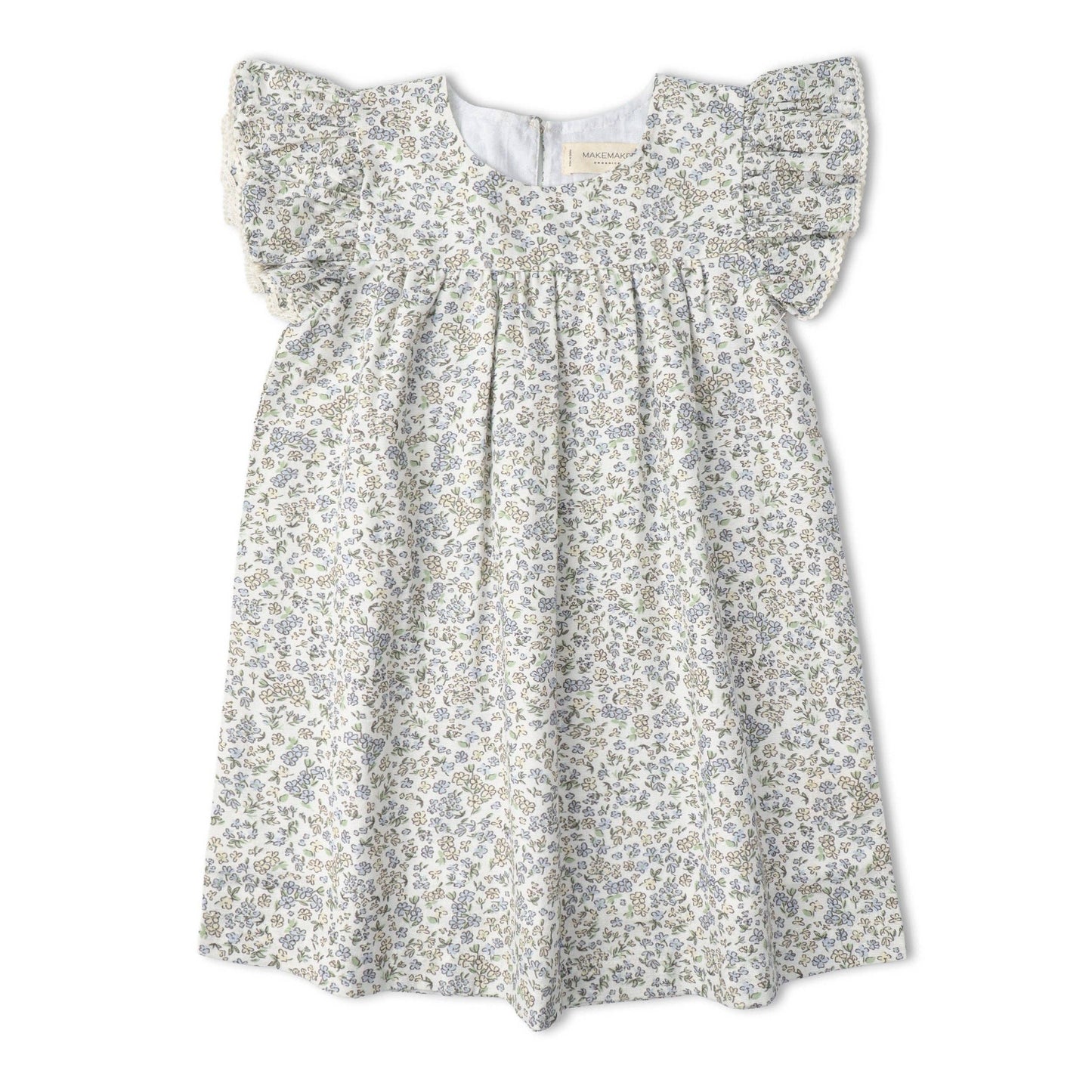 Organic Tulle Floral Short Sleeve Flutter Dress