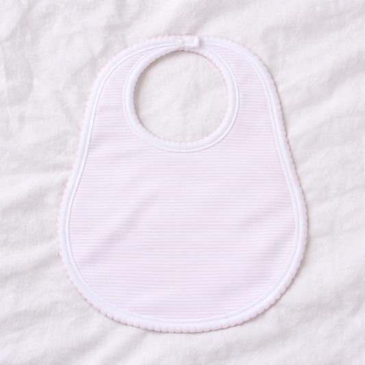 Pink Mini Stripes Pima Bib