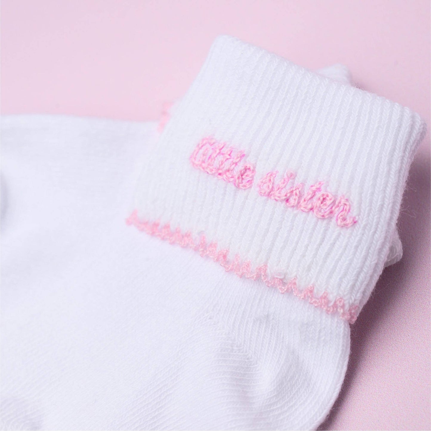 Little Sister Embroidered Pima Socks