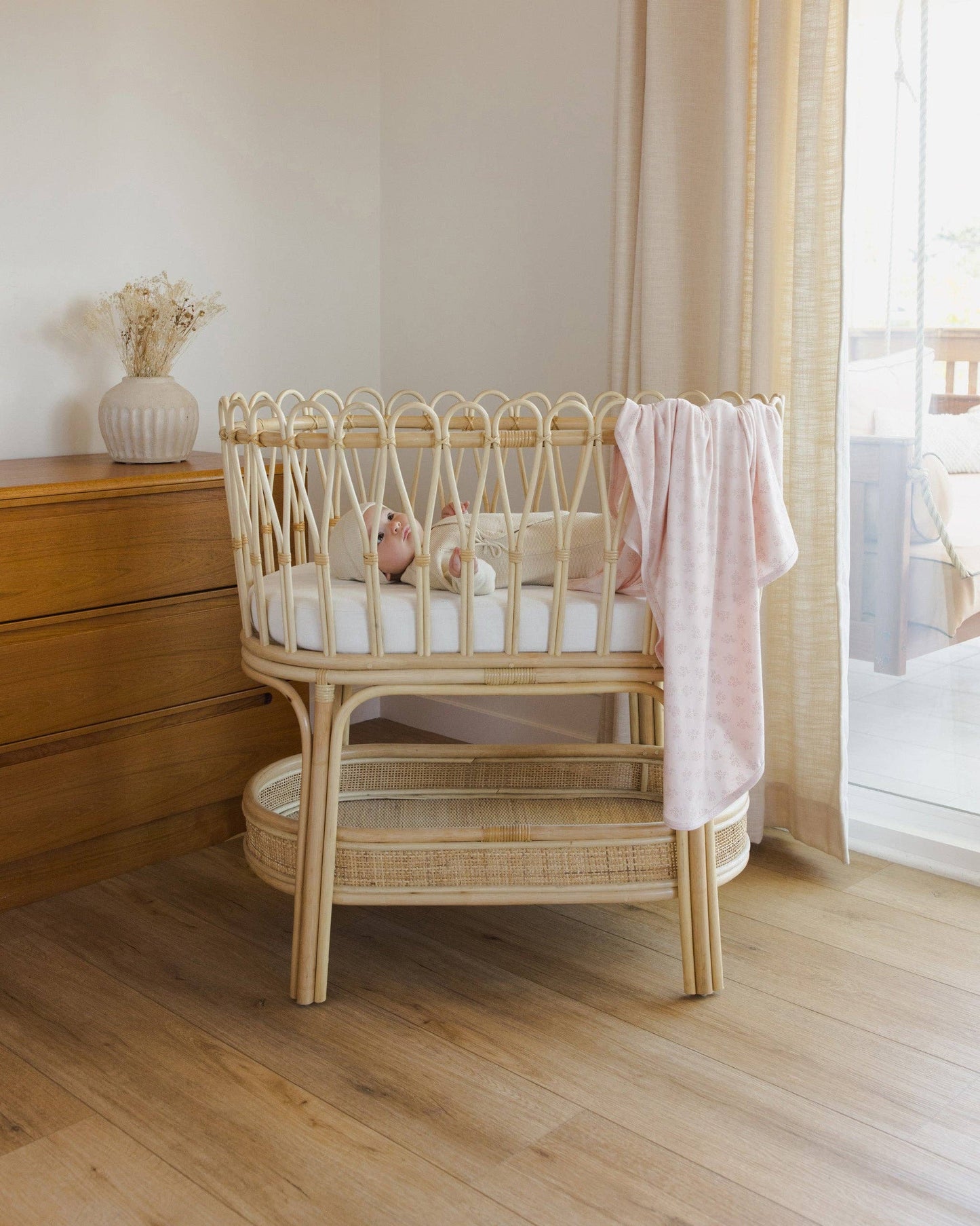 Organic Wrap Knit Footie - Heathered Natural