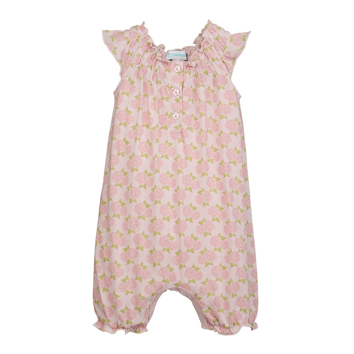 Marlowe's Rose on Pink Pima Angel Romper