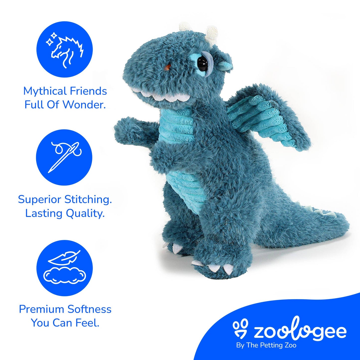 13" Fuzzlez Dragon Stuffed Animal
