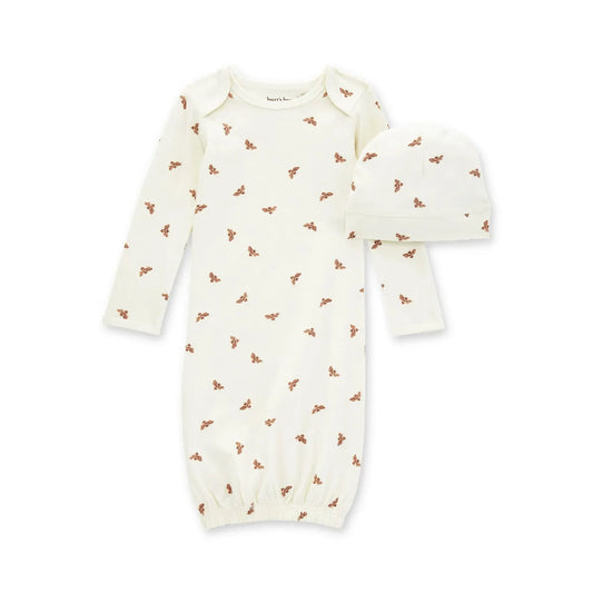 Golden Bee Organic Baby Gown & Hat Set