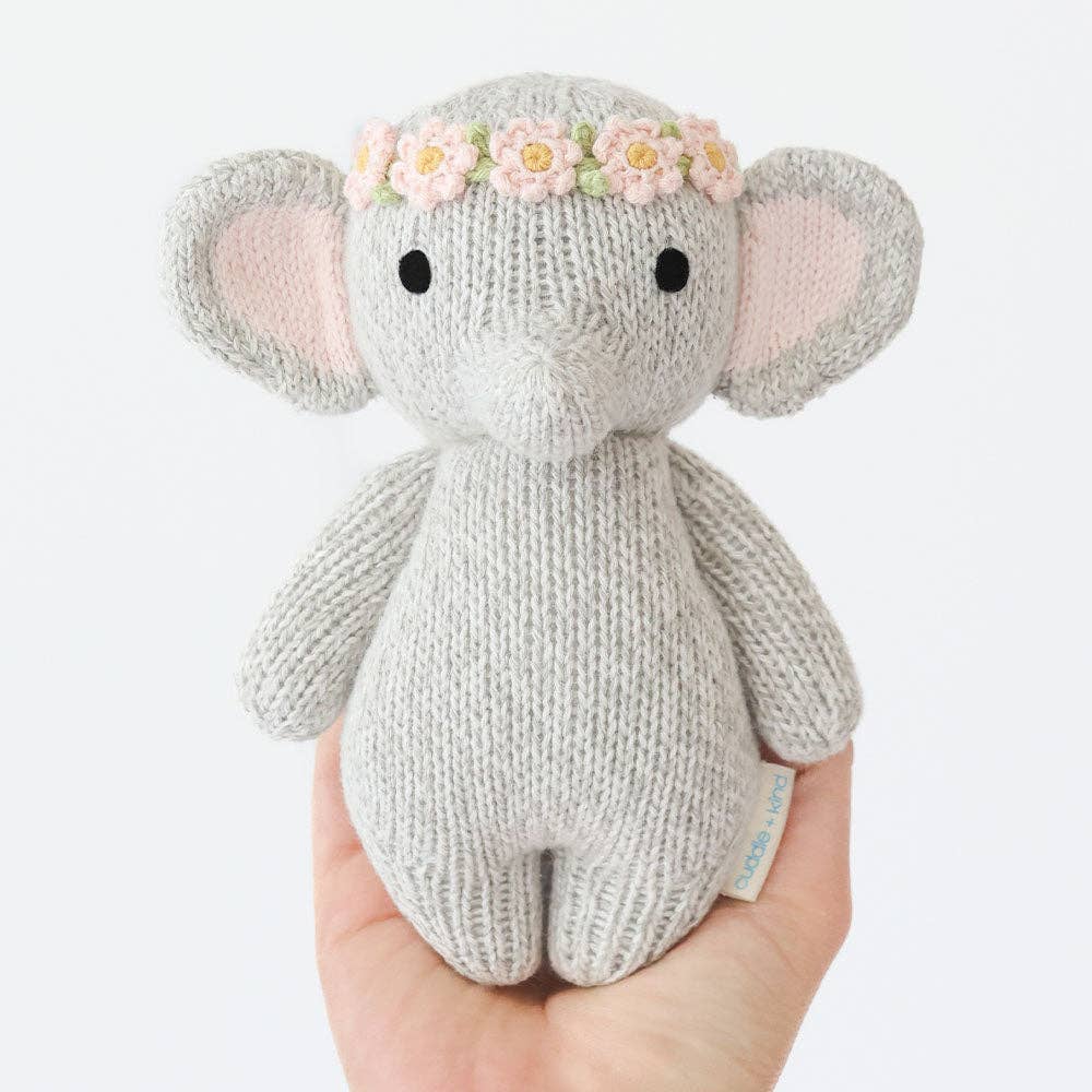 Blush Floral Baby Elephant Knitted Animal