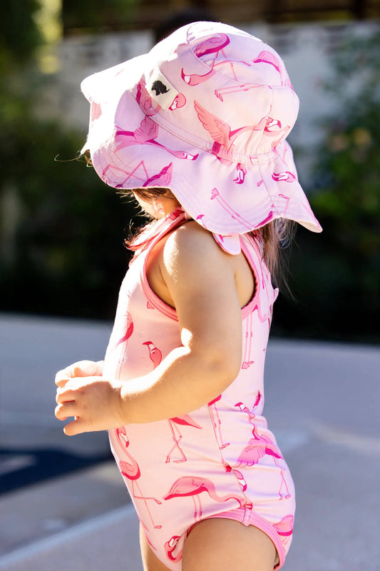 UPF 50+ Flamingos Scalloped Sun Hat