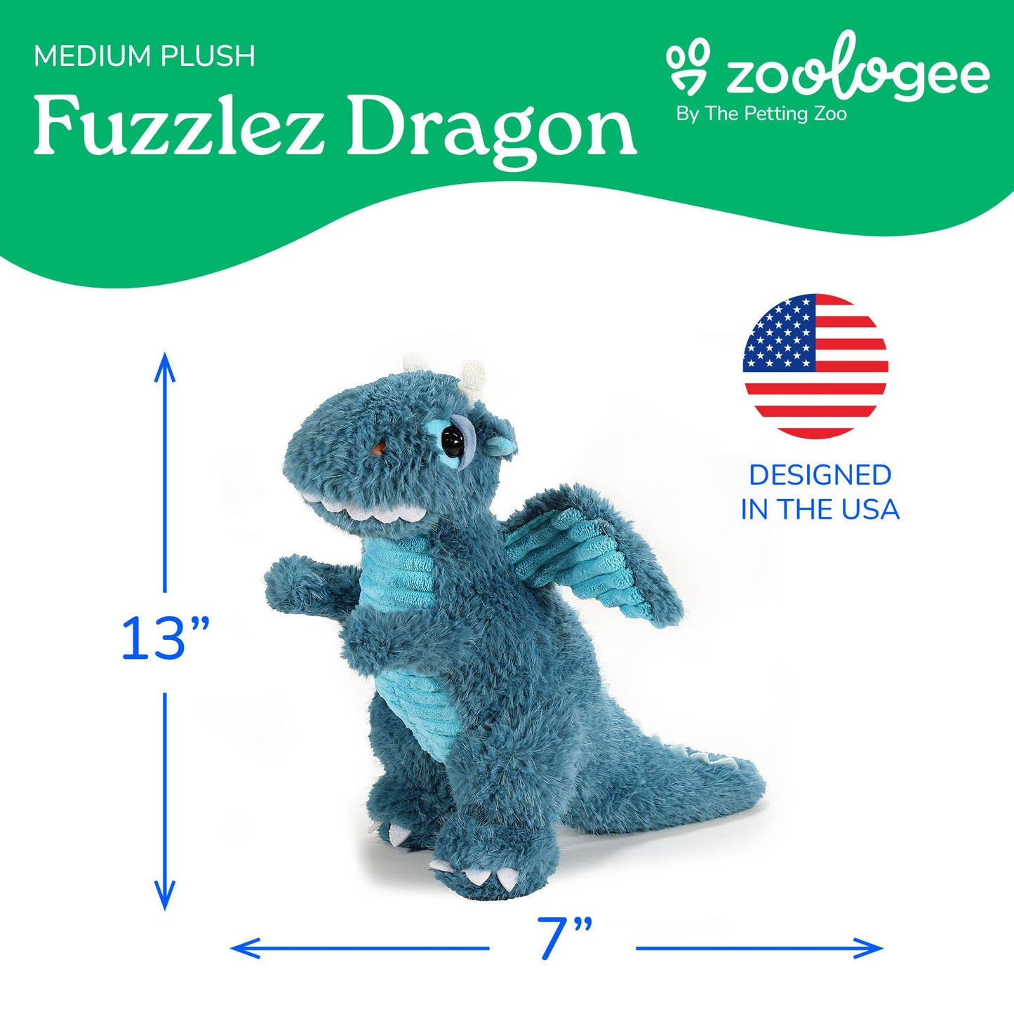 13" Fuzzlez Dragon Stuffed Animal