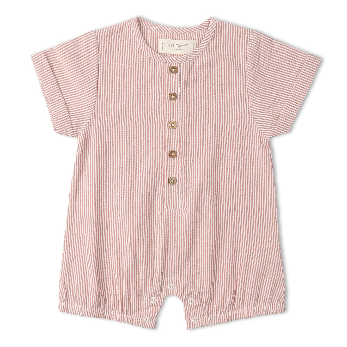 Organic Coral Stripes Bubble Romper