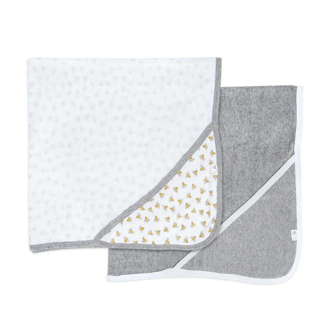 Honey Bee Organic Cotton Hooded Towels-2 Pack