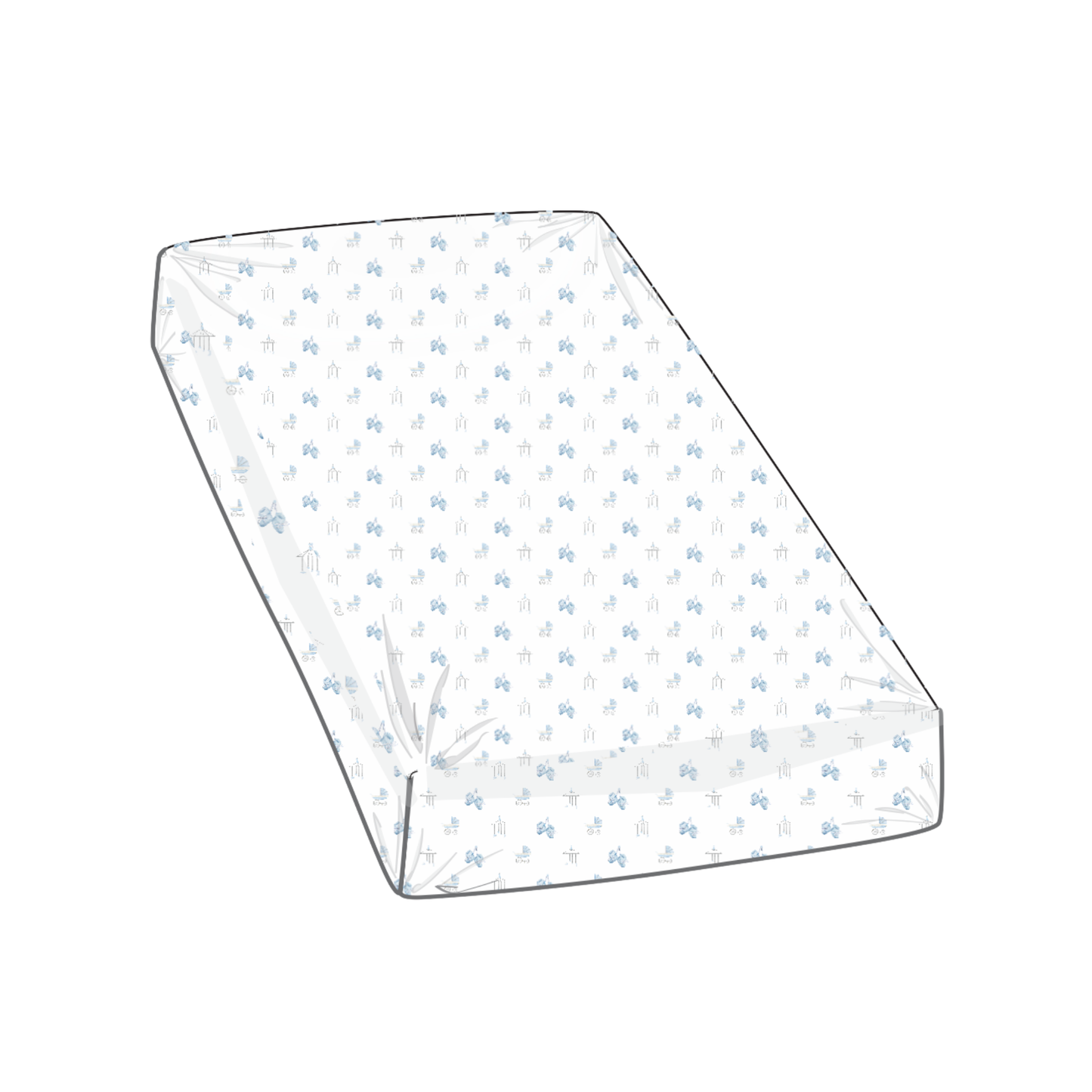 Pima Bassinet Sheet/Changing Pad Cover- Baby Boy Carriage