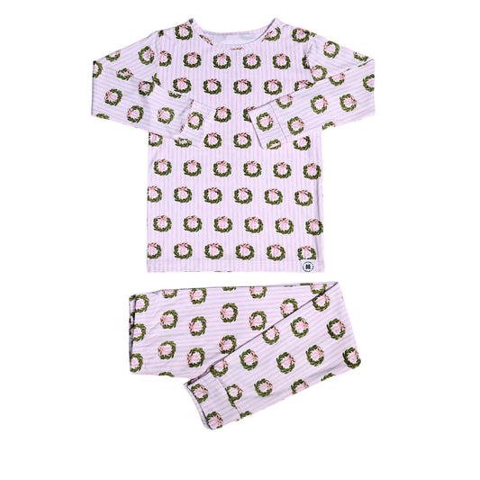 Holiday Wreath 2PC Shirt/Pants Bamboo Pajama Set