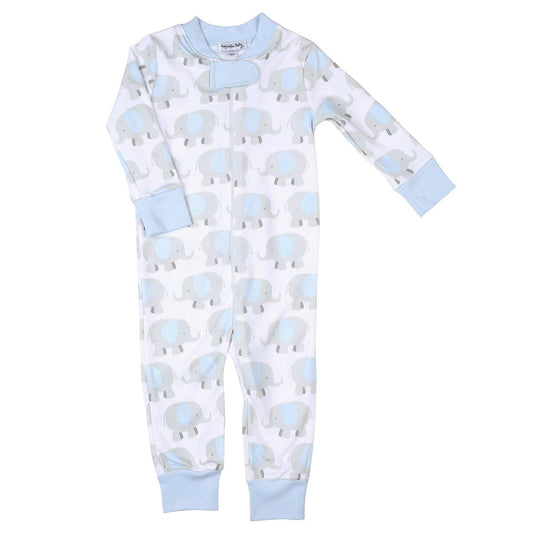 Lil' Peanut Blue Zip Romper