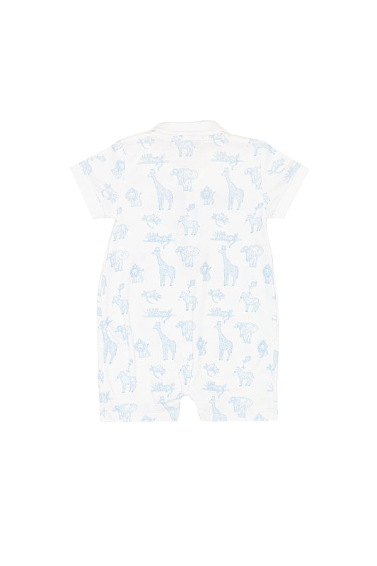 Blue Safari Pima Romper