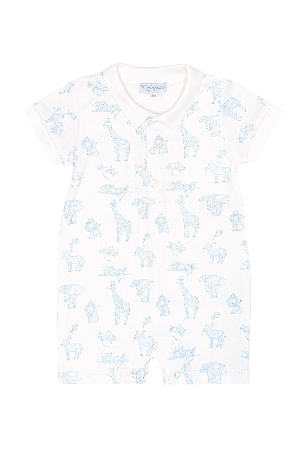 Blue Safari Pima Romper