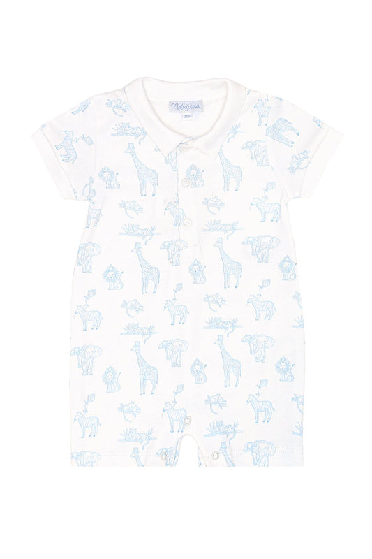 Blue Safari Pima Romper