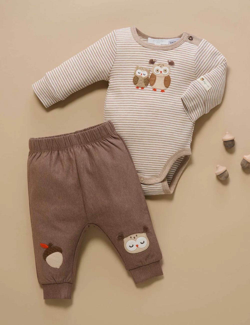 Organic Applique Owl Bodysuit + Legging Set