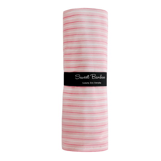 Bamboo Swaddle Blanket - Pink Stripe