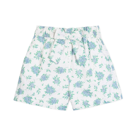 Linen Coastal Cottage Floral Shorts