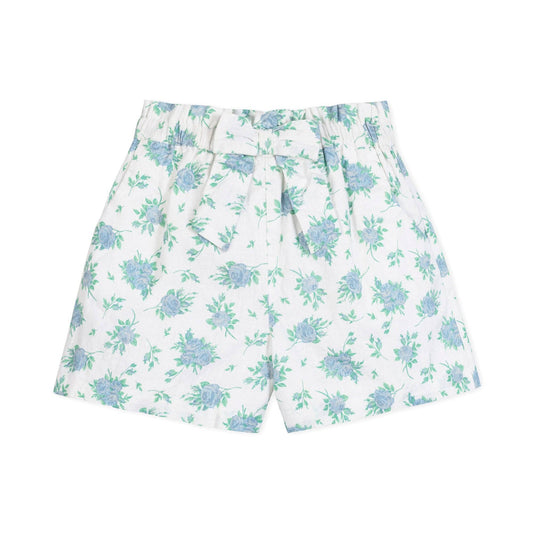 Organic Linen Coastal Cottage Floral Shorts