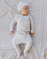 Organic Wrap Shirt + Footed Pant Set - Fog