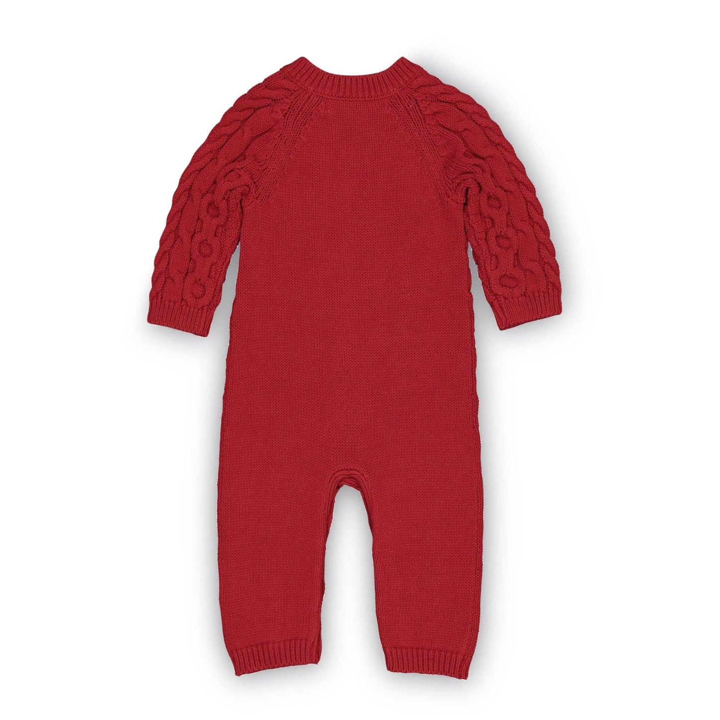 Red Organic Cable Knit Sweater Romper