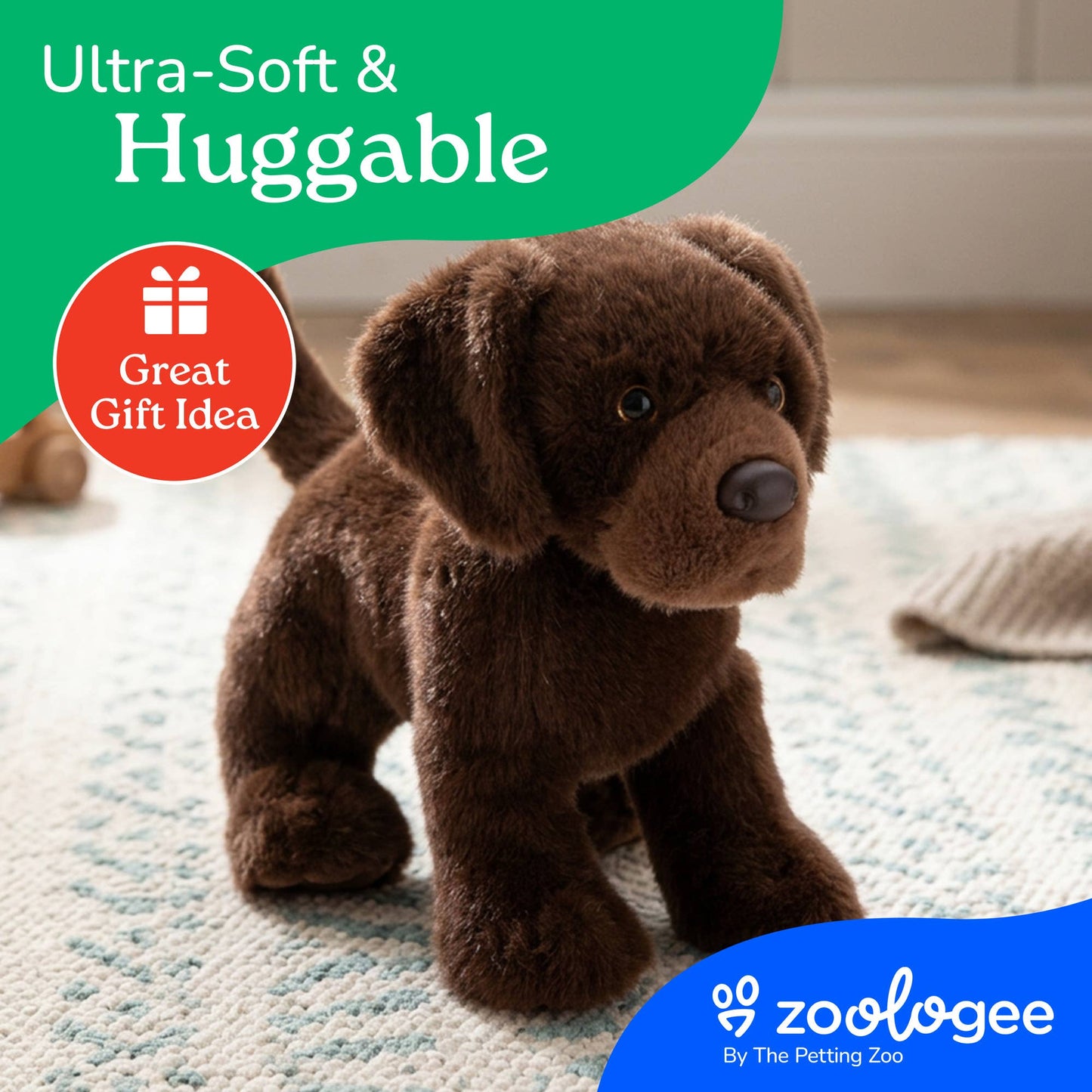 11" Chocolate Lab Dog Stuffed Animal
