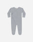 Organic Wrap Knit Footie - Heathered Dusty Blue