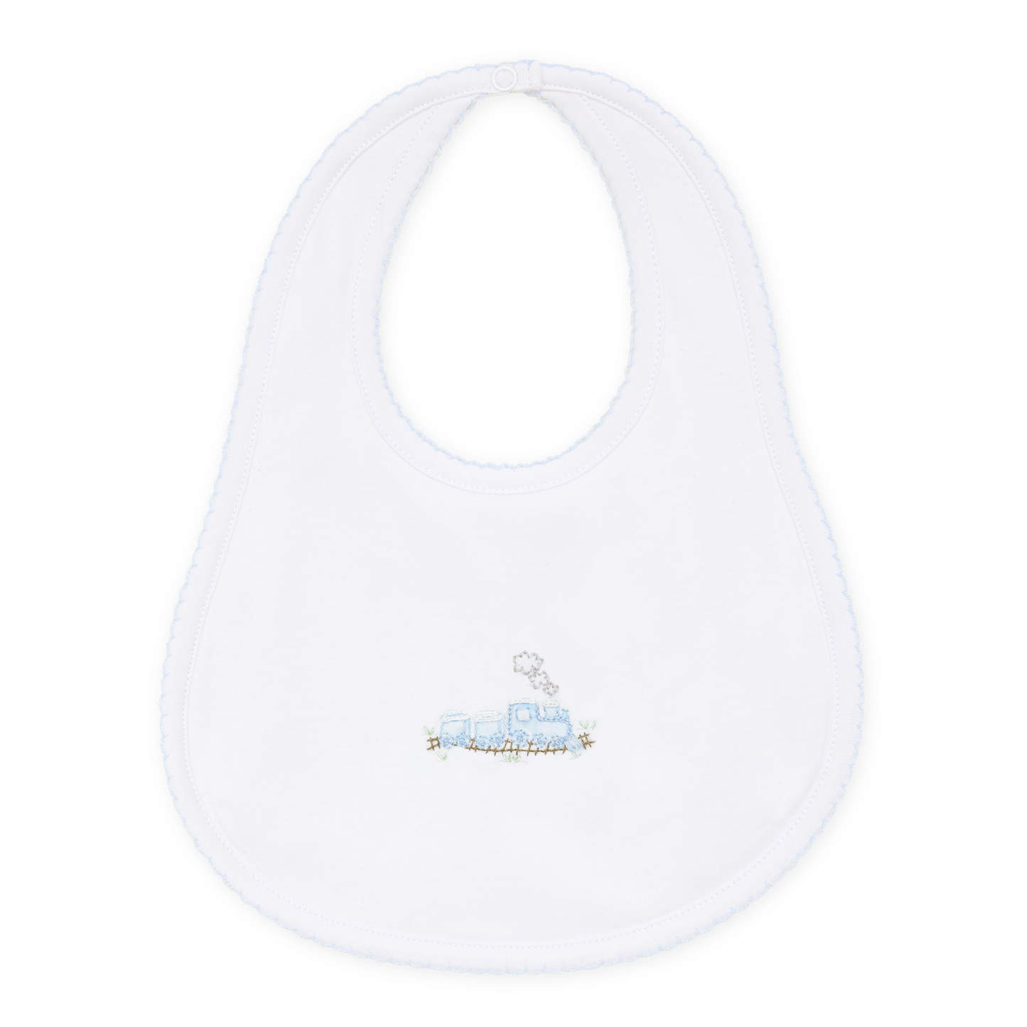 Choo Choo Train Embroidered Pima Bib