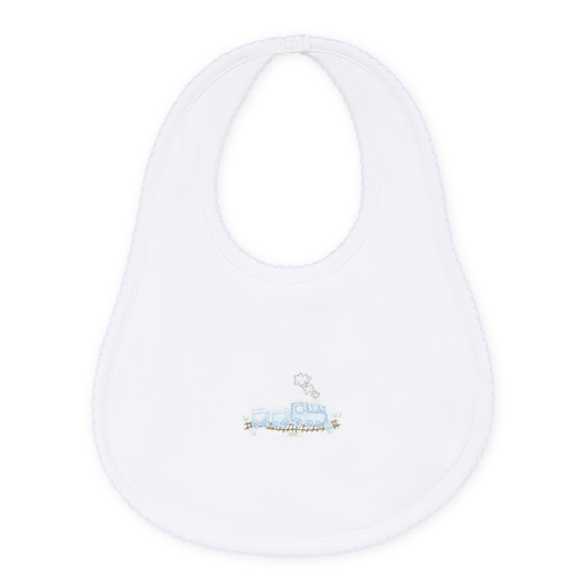 Choo Choo Train Embroidered Pima Bib