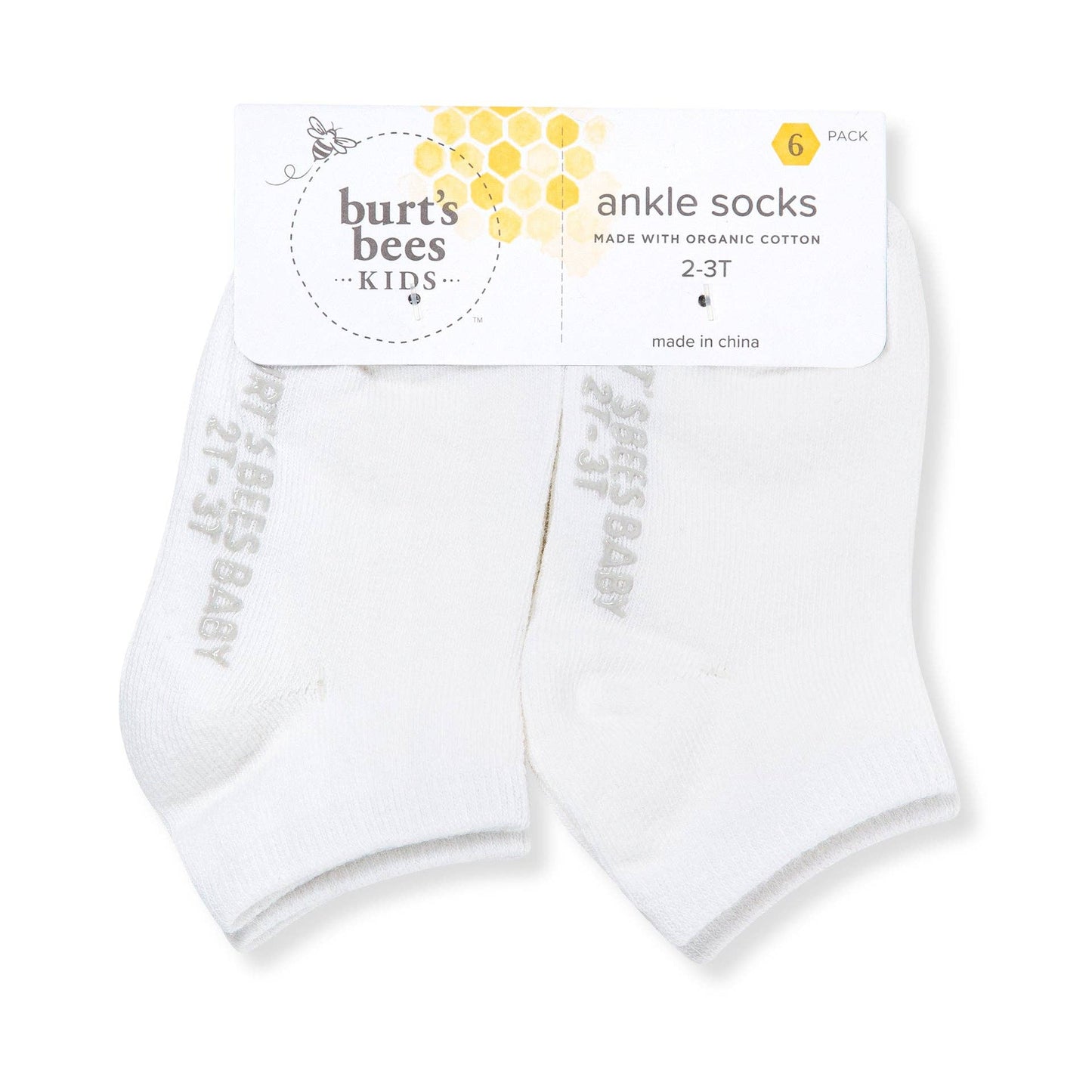 Solid Organic Baby Ankle Socks 6 Pack - Cloud