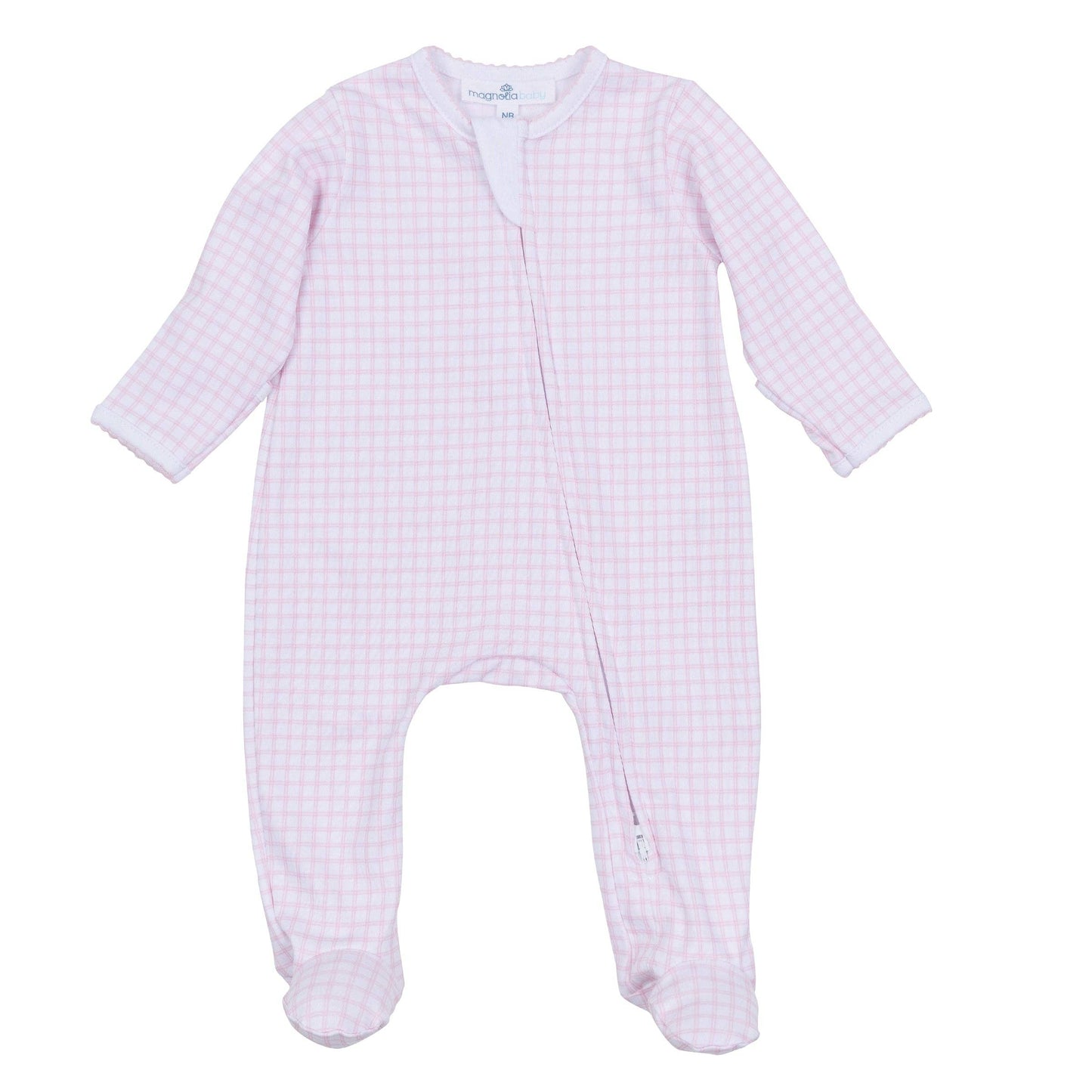 Peek-A-Boo Wishes Pima Pink Zip Footie