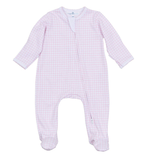 Peek-A-Boo Wishes Pima Pink Zip Footie