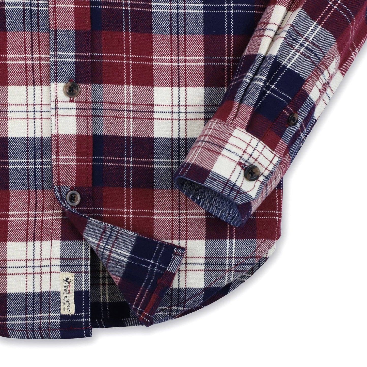 Berry Tartan Brushed Flannel Organic Button Down Shirt