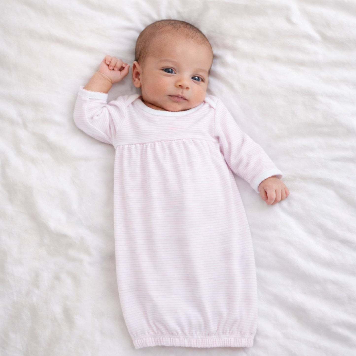 Pink Mini Stripes Pima Gown