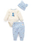 Organic Applique Castle Bodysuit/Pant 3PC Gift Set