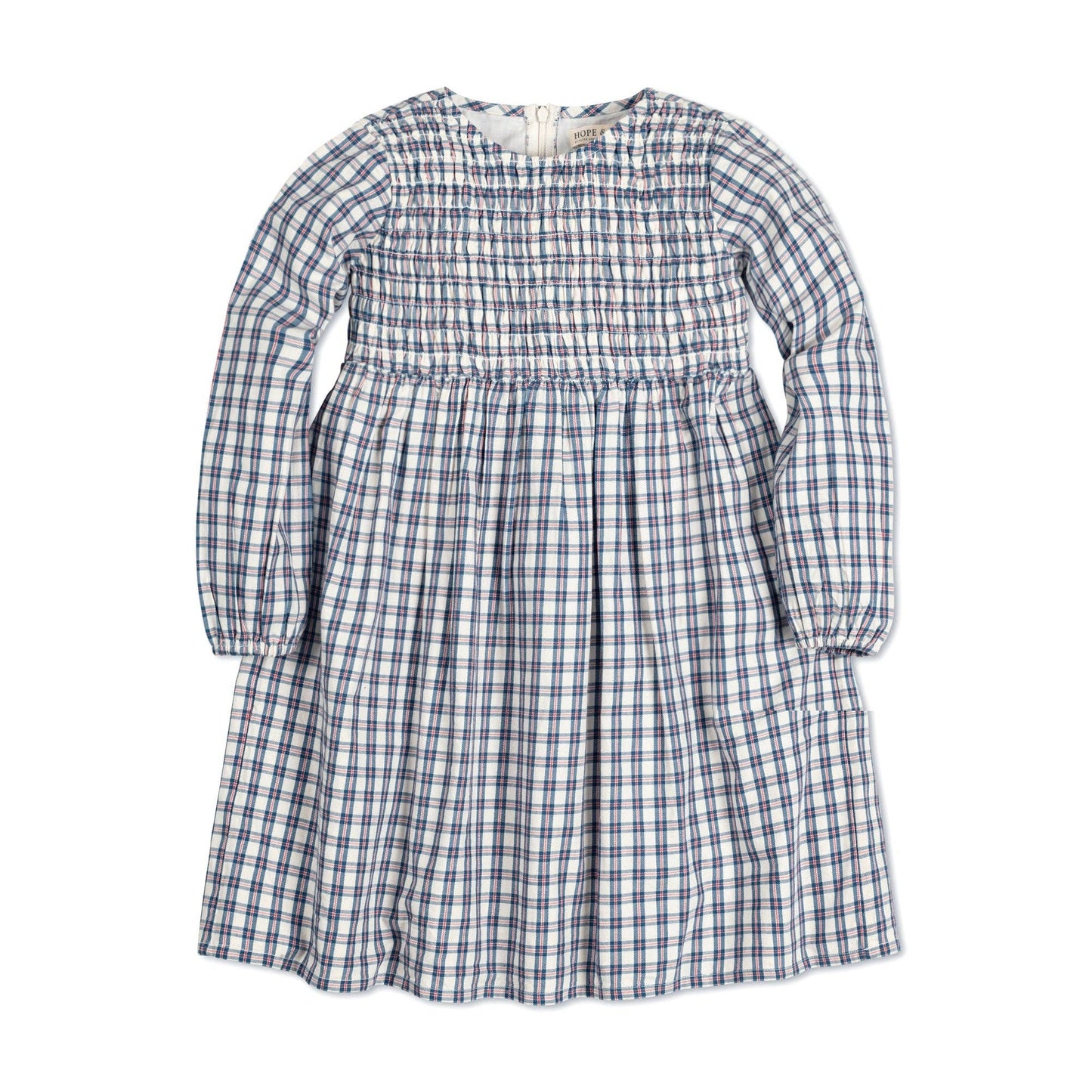 Smocked Long Sleeve Organic Dress